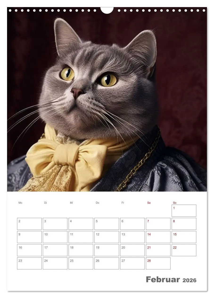 Bild: 9783516317169 | Royale Katzen Portraits (Wandkalender 2026 DIN A3 hoch), CALVENDO...