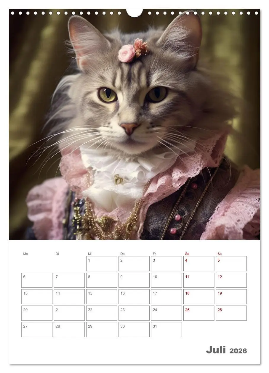 Bild: 9783516317169 | Royale Katzen Portraits (Wandkalender 2026 DIN A3 hoch), CALVENDO...