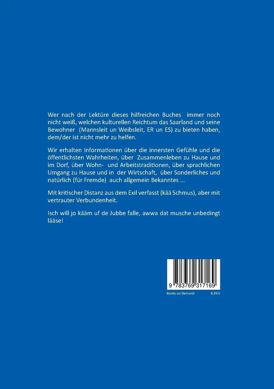 Rückseite: 9783769317169 | Kann ein richtiger Saarländer lieben? | Norbert Thinnes | Taschenbuch