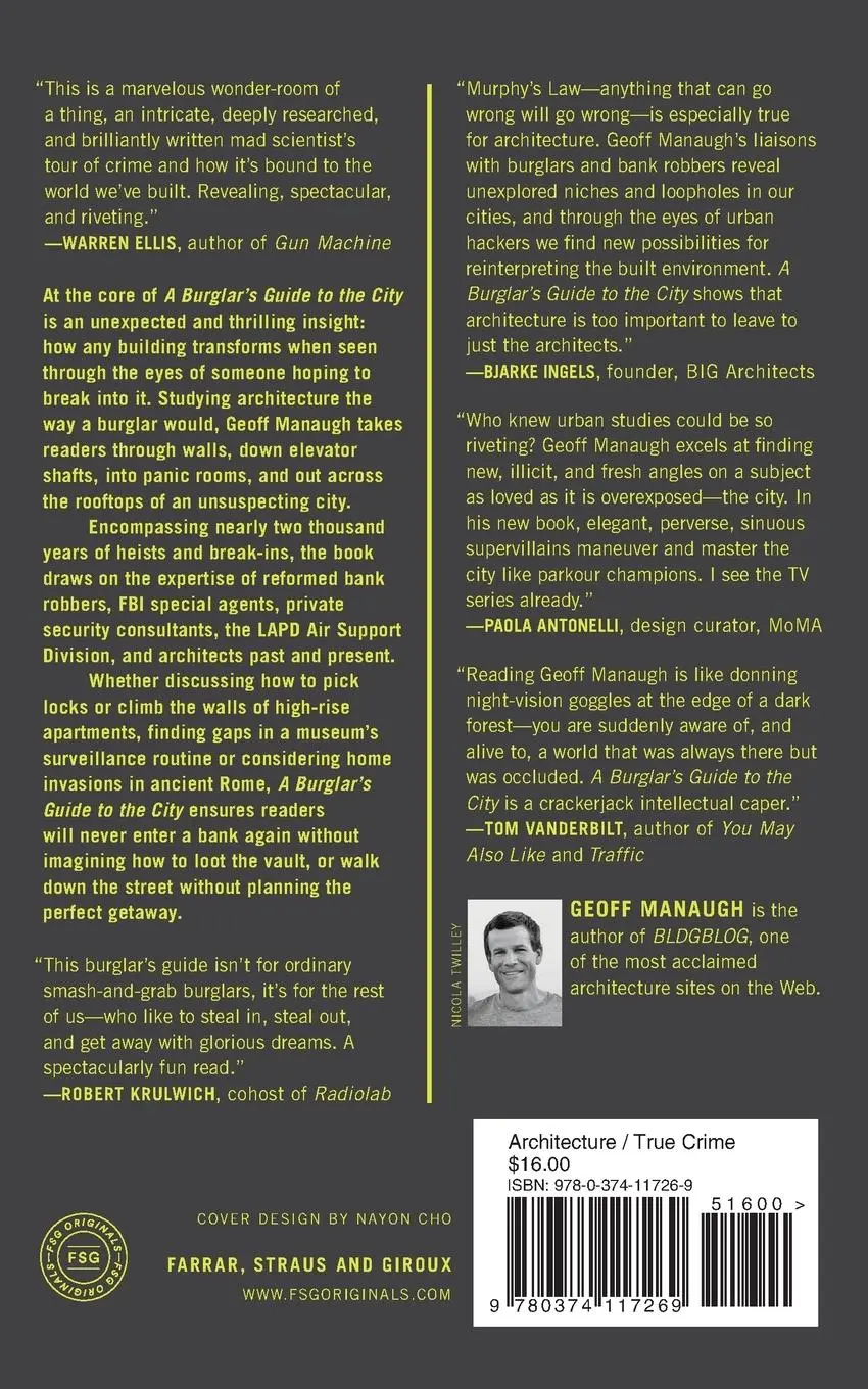 Rückseite: 9780374117269 | A Burglar's Guide to the City | Geoff Manaugh | Taschenbuch | Englisch
