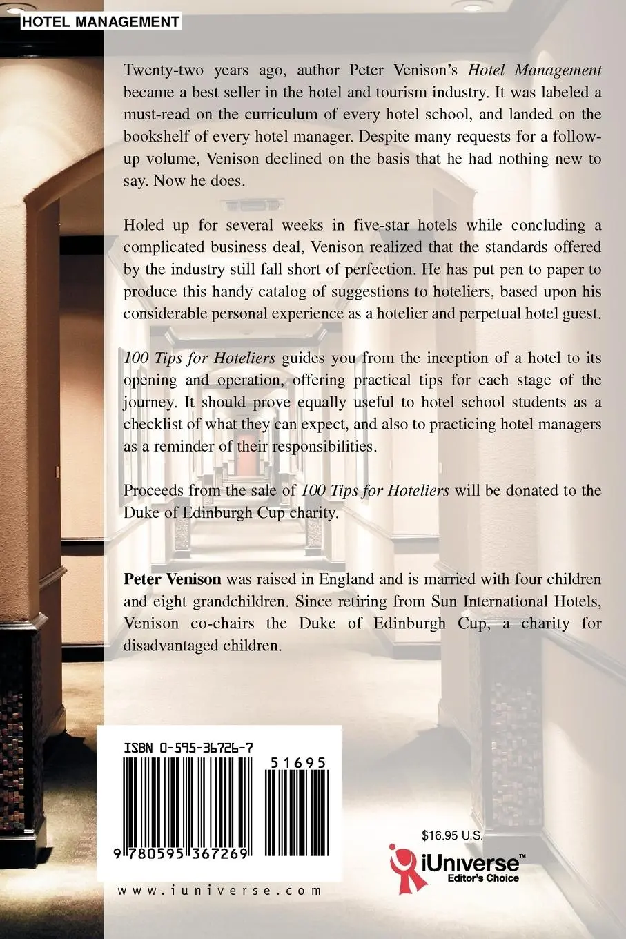 Rückseite: 9780595367269 | 100 Tips for Hoteliers | Peter J Venison | Taschenbuch | Englisch