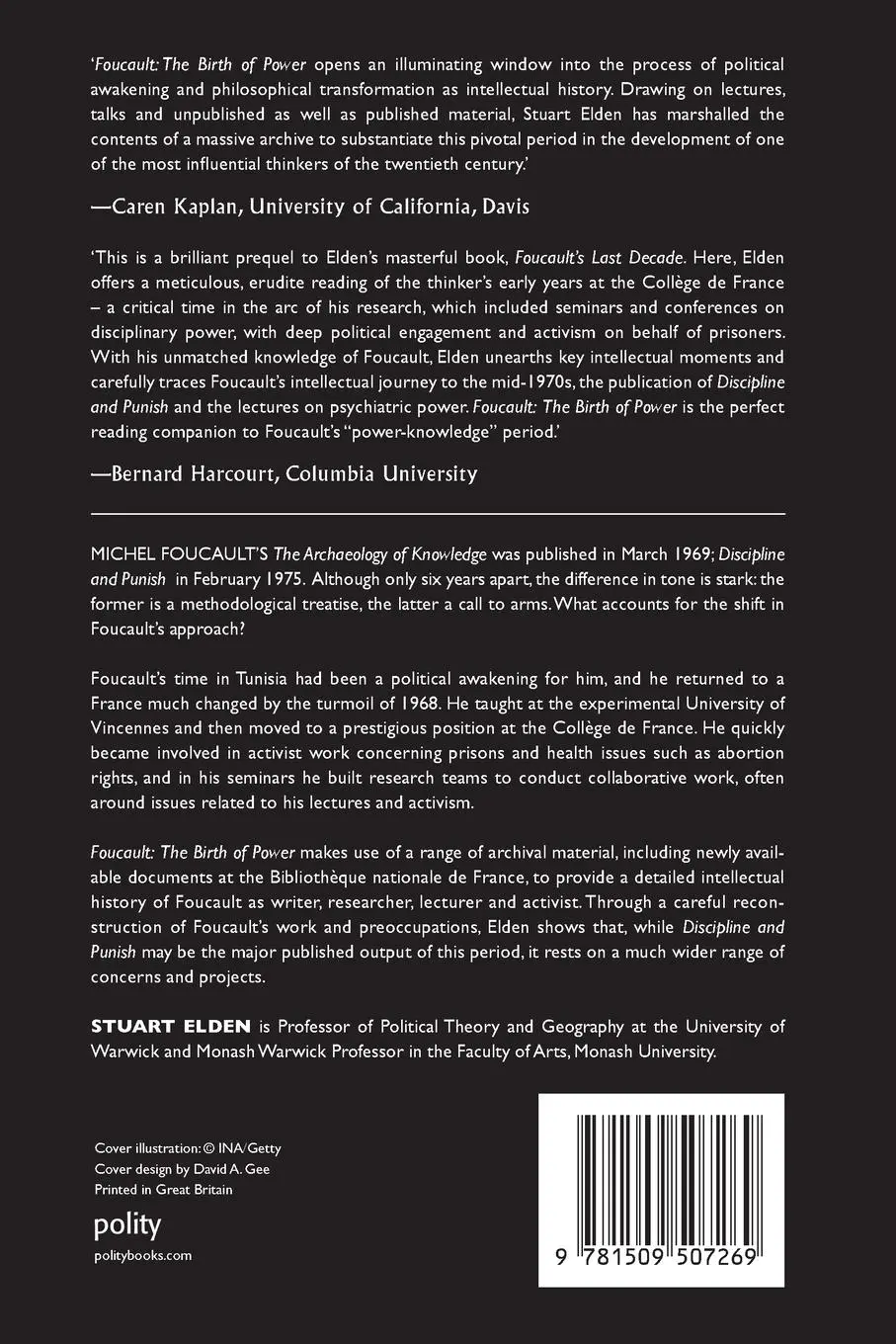 Rückseite: 9781509507269 | Foucault | The Birth of Power | Stuart Elden | Taschenbuch | 240 S.