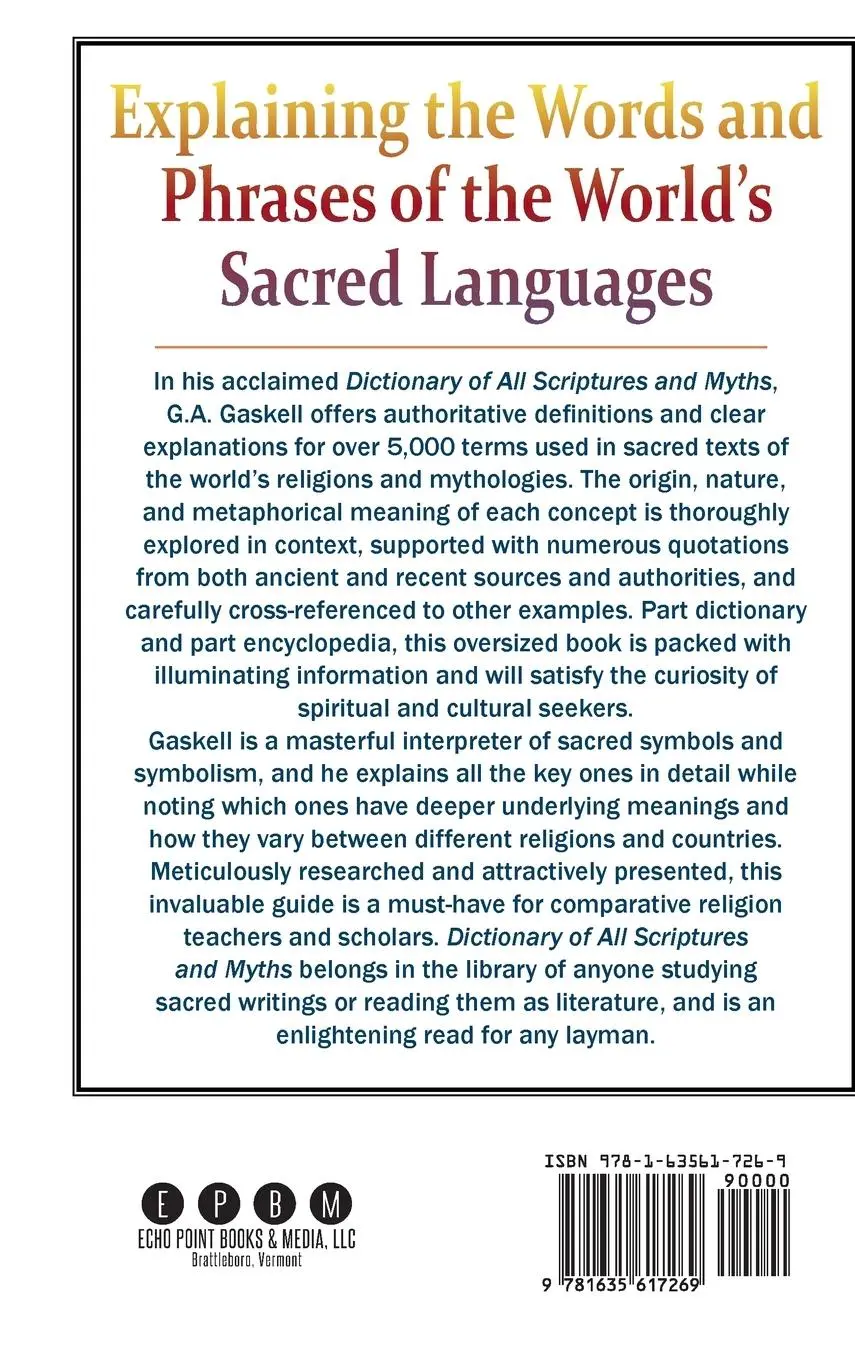 Rückseite: 9781635617269 | Dictionary of All Scriptures and Myths | G. A. Gaskell | Buch | 2019