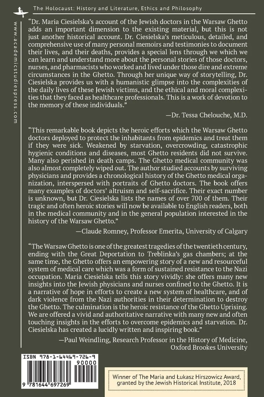 Rückseite: 9781644697269 | The Doctors of the Warsaw Ghetto | Maria Ciesielska | Taschenbuch