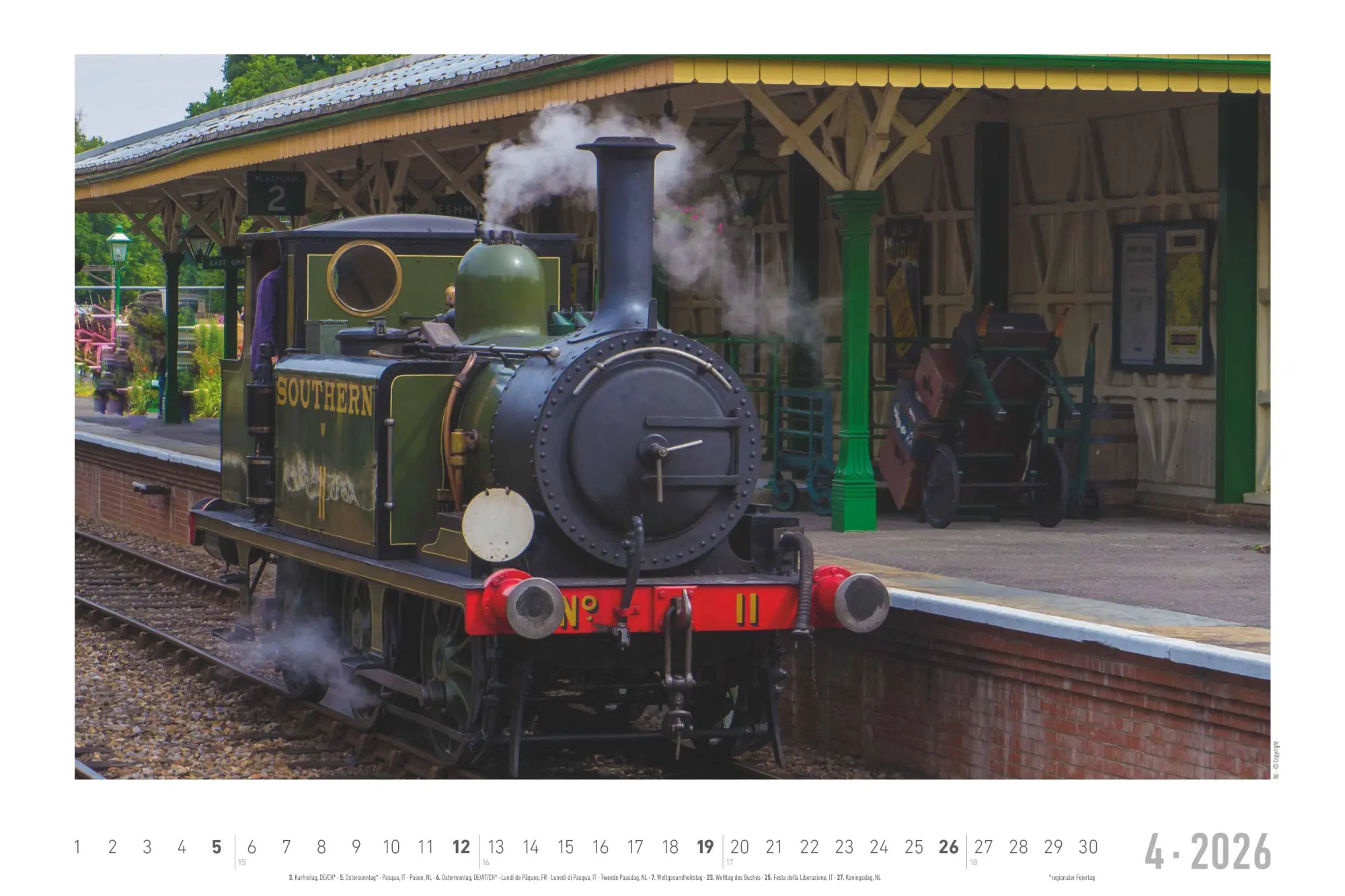 Bild: 4069095007369 | Faszinierende Dampfloks 2026 - Bildkalender 49,5x33 cm | Steam Engines