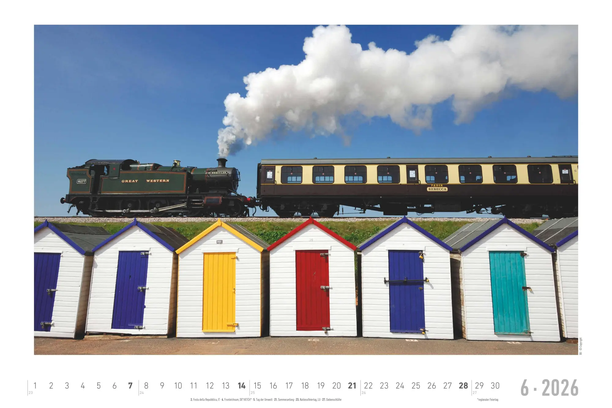 Bild: 4069095007369 | Faszinierende Dampfloks 2026 - Bildkalender 49,5x33 cm | Steam Engines