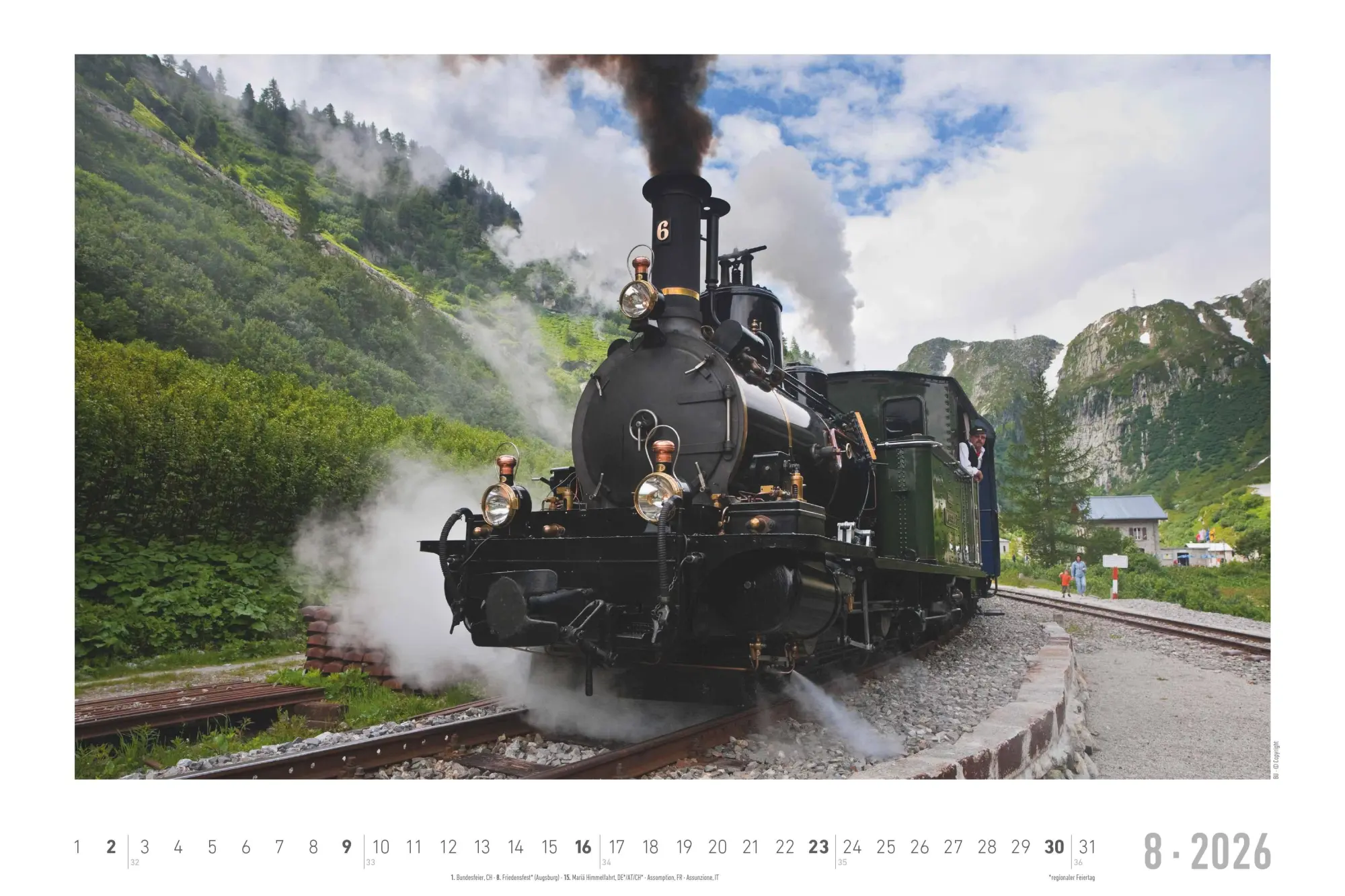 Bild: 4069095007369 | Faszinierende Dampfloks 2026 - Bildkalender 49,5x33 cm | Steam Engines