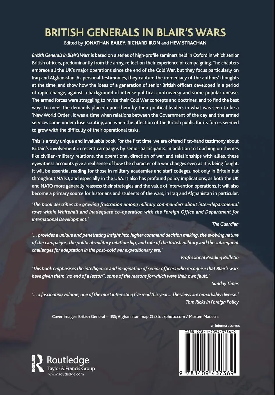 Rückseite: 9781409437369 | British Generals in Blair's Wars | Jonathan Bailey (u. a.) | Buch