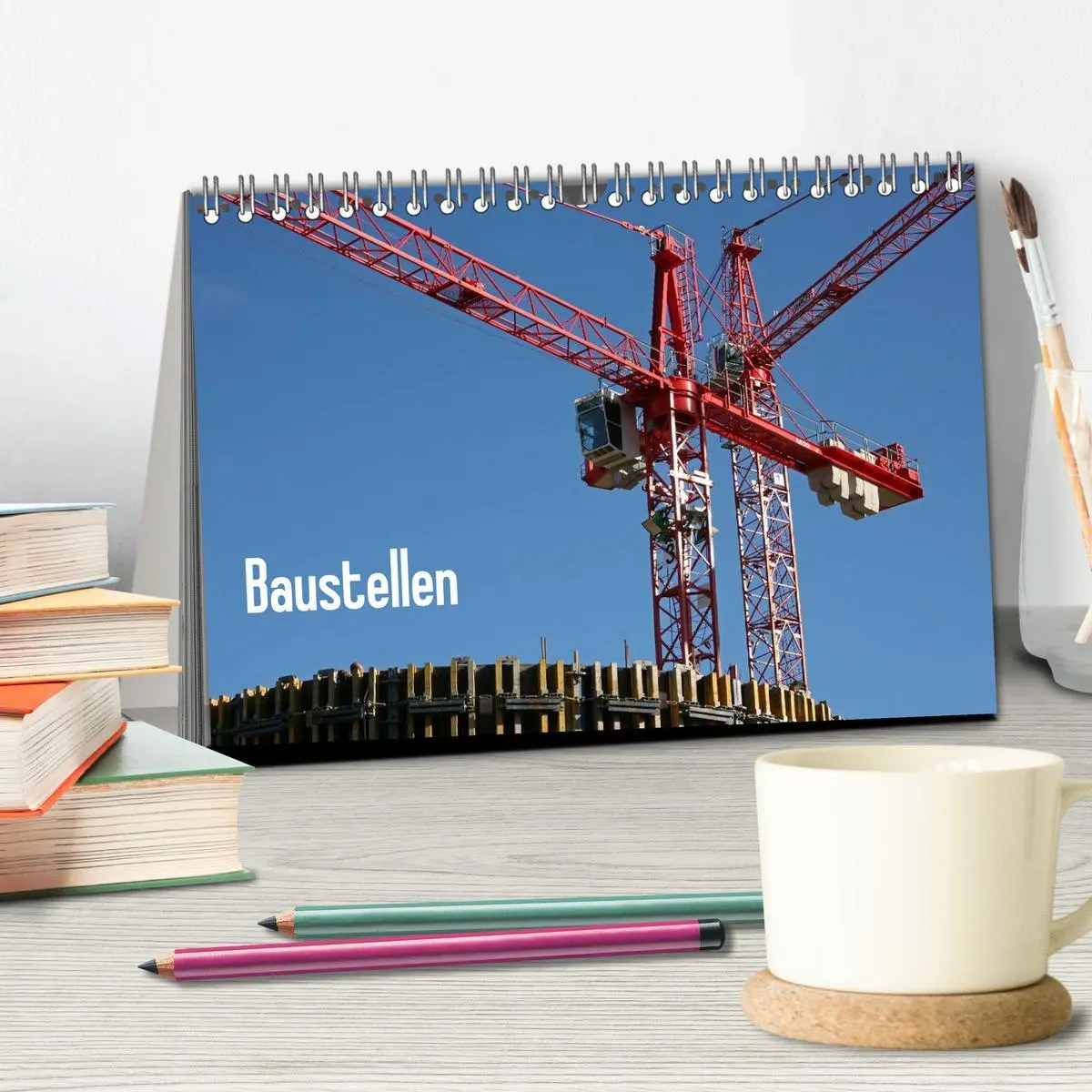Bild: 9783516227369 | Baustellen (Tischkalender 2026 DIN A5 quer), CALVENDO Monatskalender