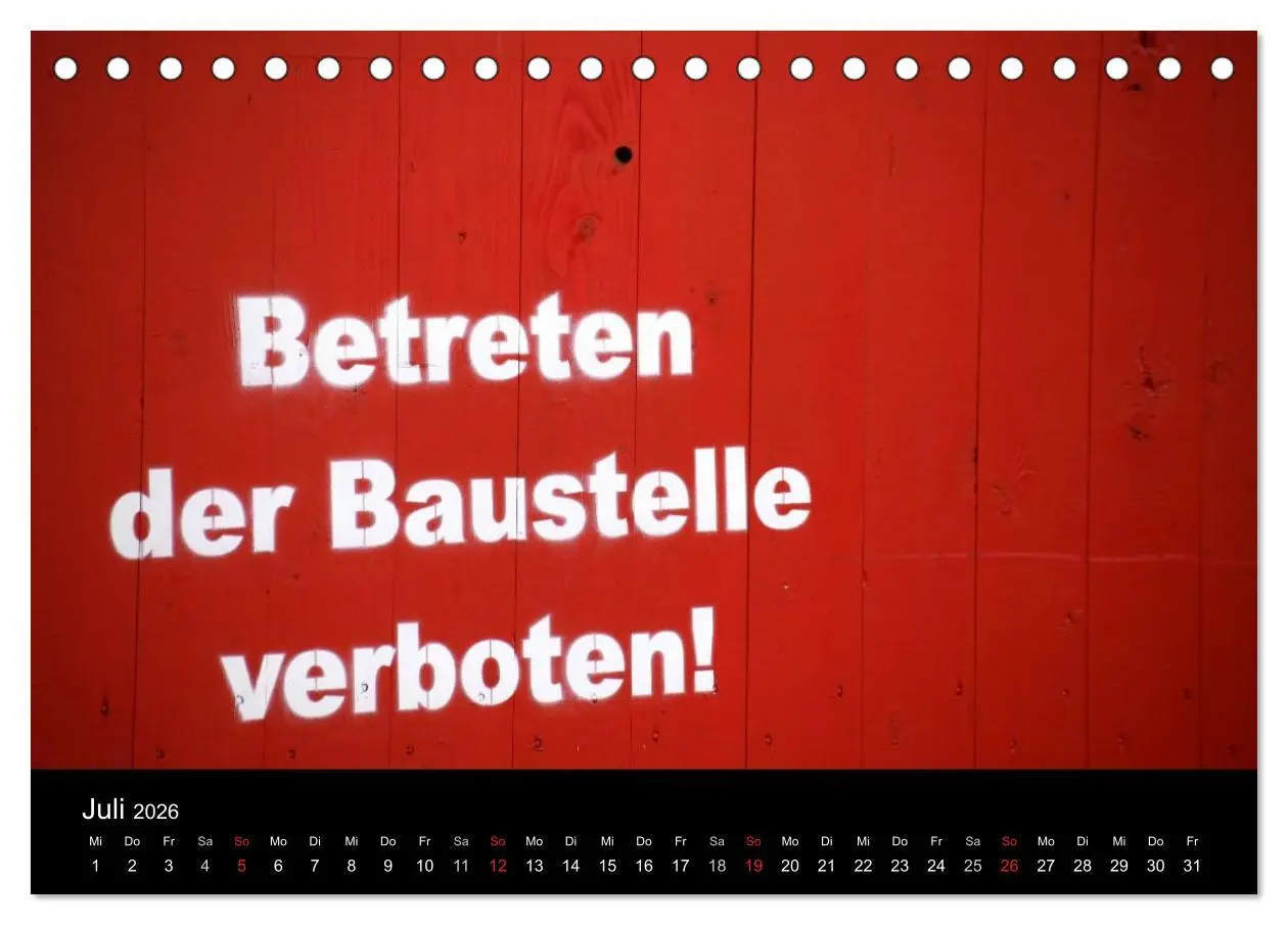 Bild: 9783516227369 | Baustellen (Tischkalender 2026 DIN A5 quer), CALVENDO Monatskalender