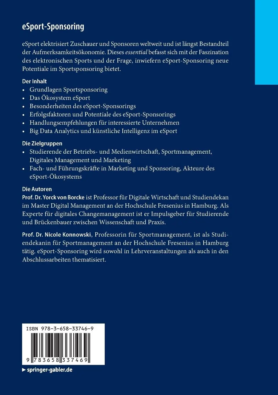 Rückseite: 9783658337469 | eSport-Sponsoring | Erfolgsfaktoren - Herausforderungen - Potenziale