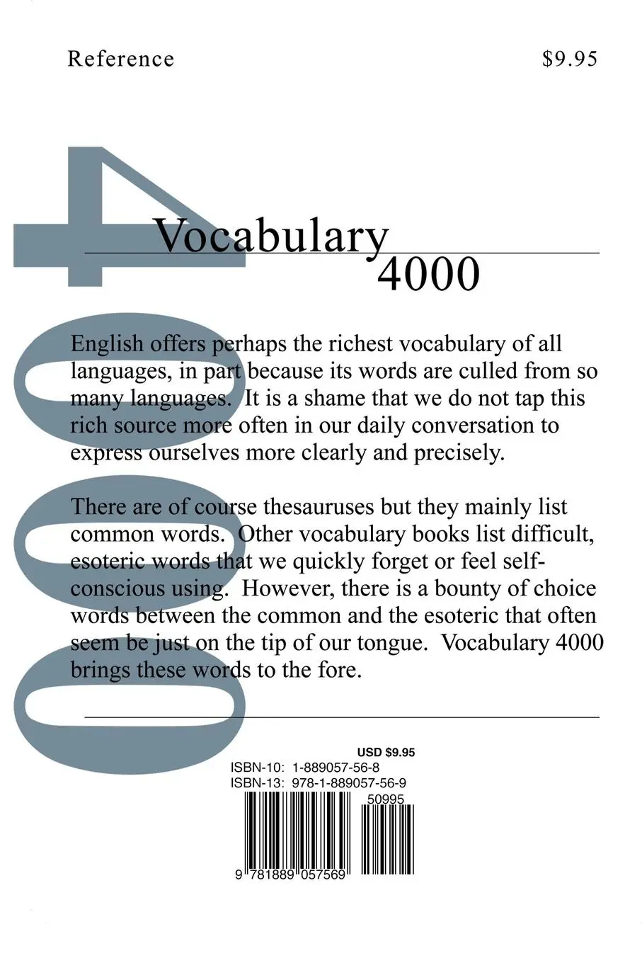 Rückseite: 9781889057569 | Vocabulary 4000 | The 4000 Words Essential for an Educated Vocabulary