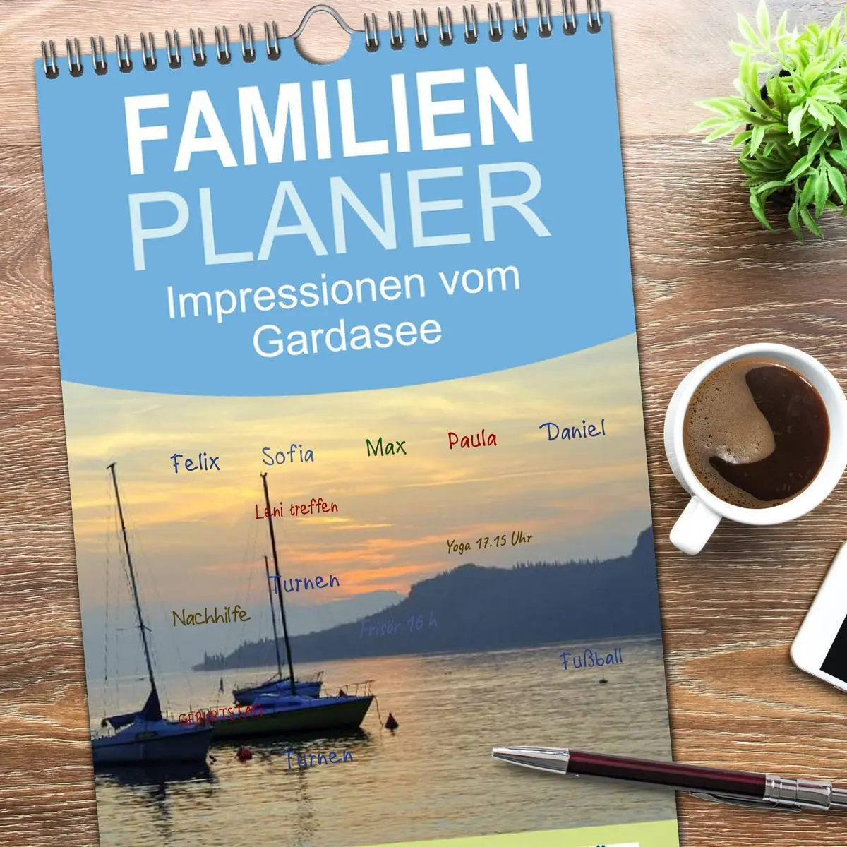 Bild: 9783516517569 | Familienplaner 2026 - Impressionen vom Gardasee mit 5 Spalten...
