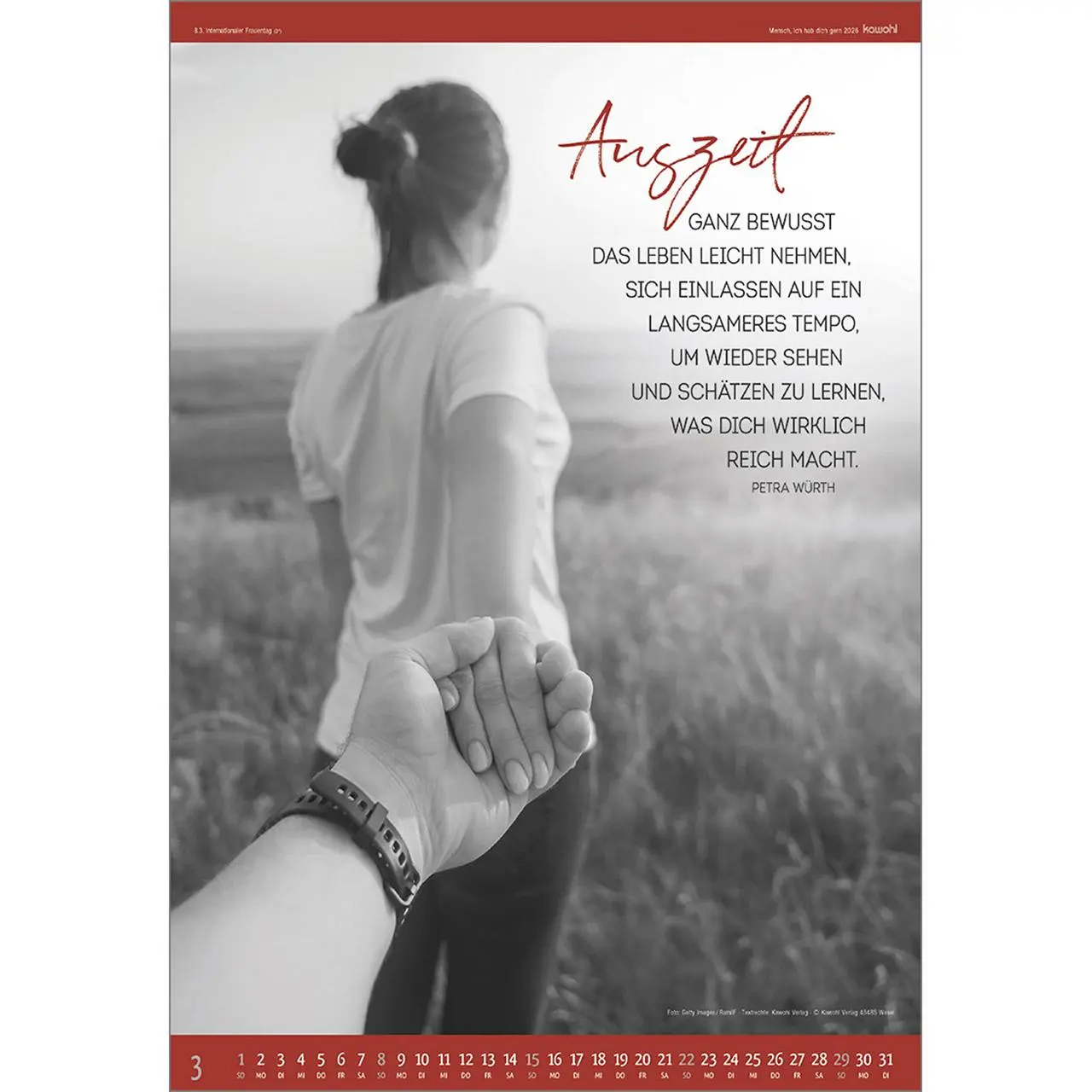 Bild: 9783754807569 | Mensch - ich hab dich gern 2026 | S/W-Kalender | Kalender | 14 S.