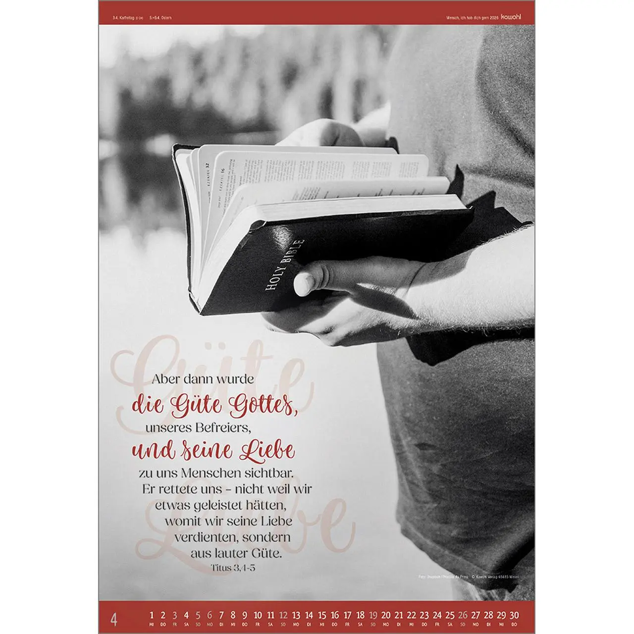 Bild: 9783754807569 | Mensch - ich hab dich gern 2026 | S/W-Kalender | Kalender | 14 S.