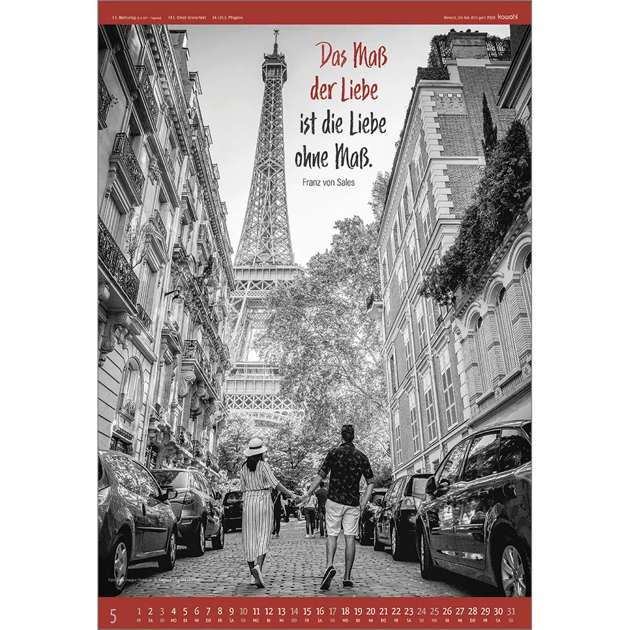 Bild: 9783754807569 | Mensch - ich hab dich gern 2026 | S/W-Kalender | Kalender | 14 S.