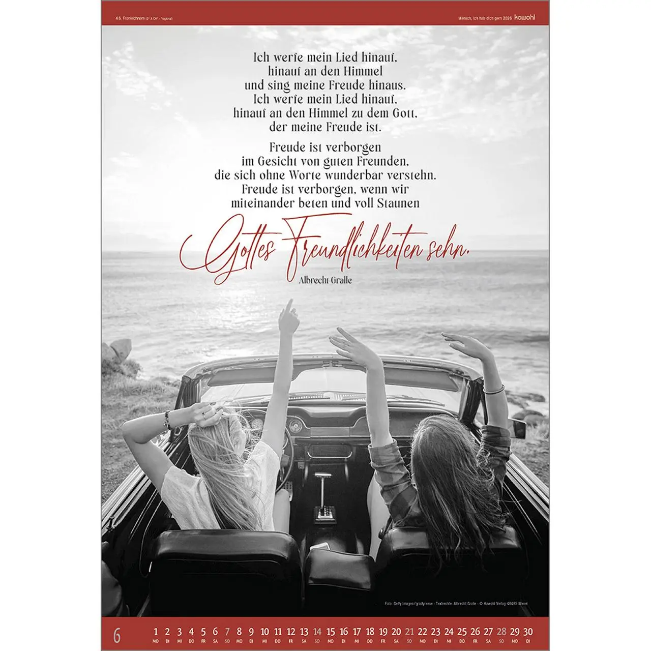 Bild: 9783754807569 | Mensch - ich hab dich gern 2026 | S/W-Kalender | Kalender | 14 S.