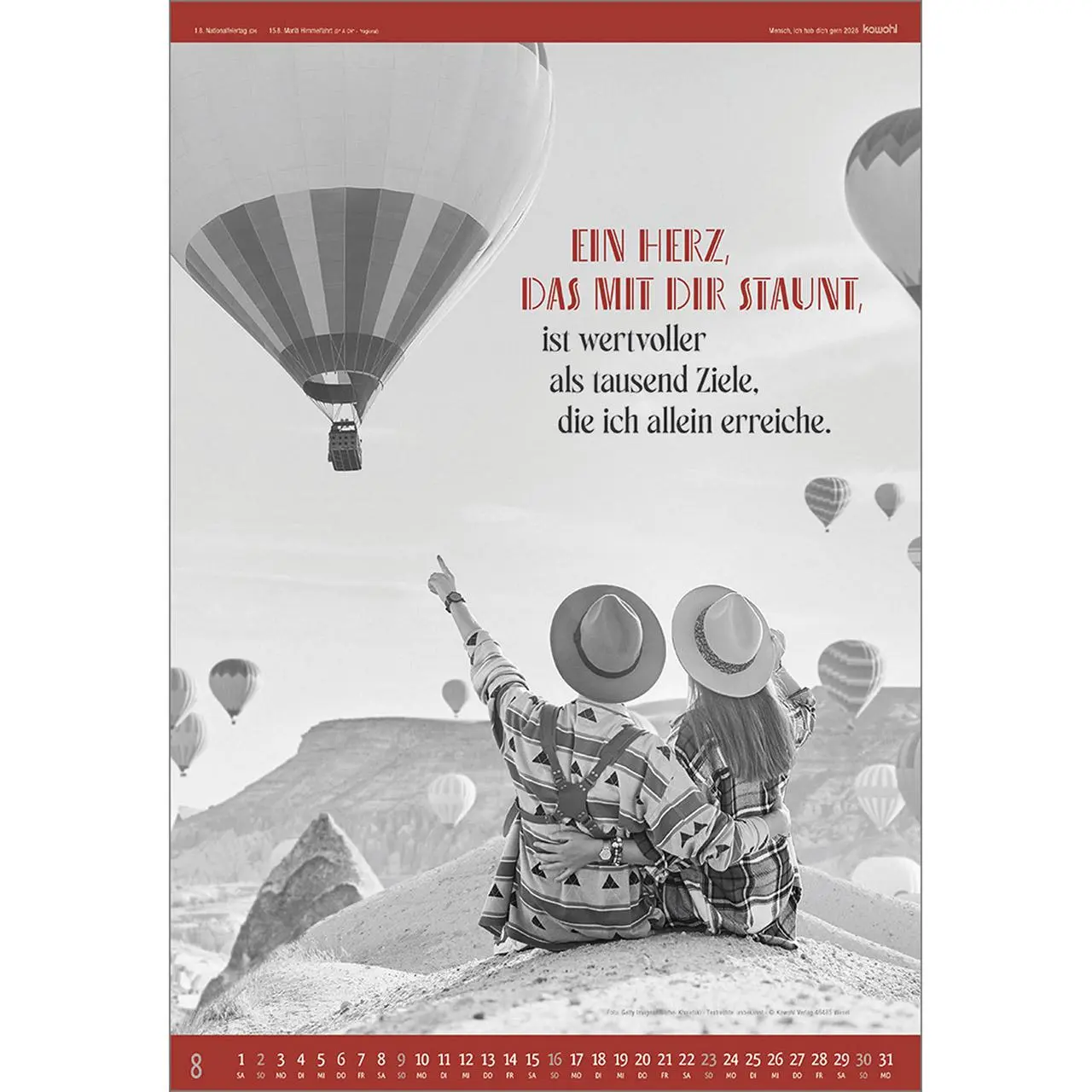 Bild: 9783754807569 | Mensch - ich hab dich gern 2026 | S/W-Kalender | Kalender | 14 S.