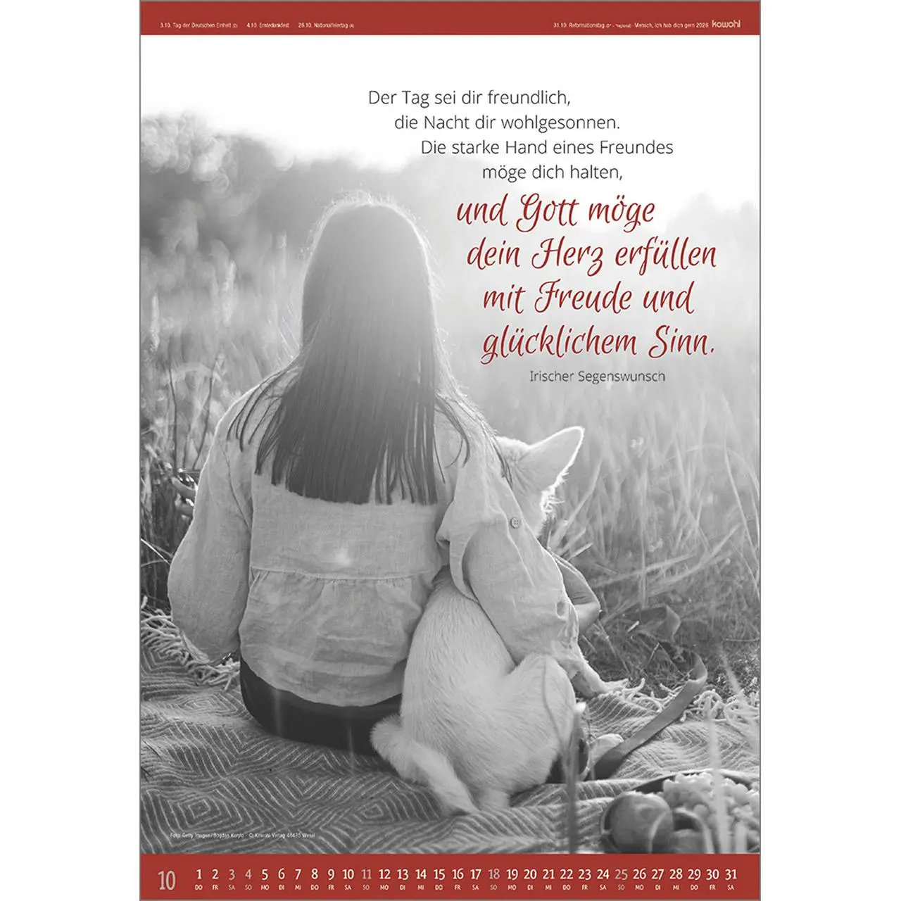 Bild: 9783754807569 | Mensch - ich hab dich gern 2026 | S/W-Kalender | Kalender | 14 S.