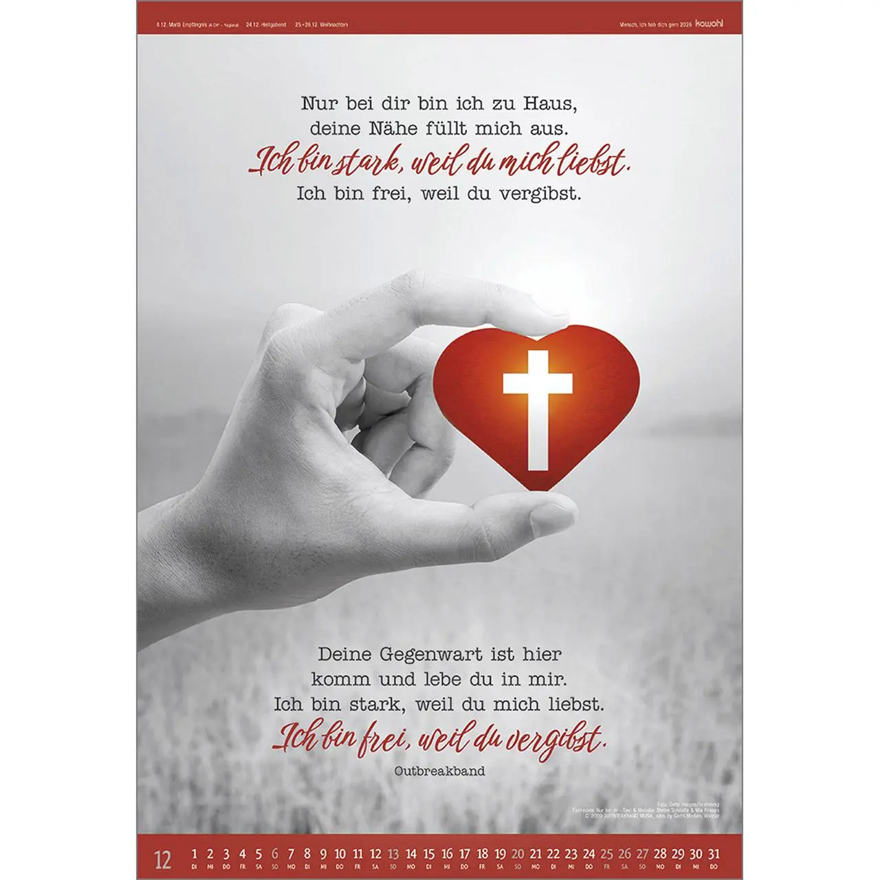 Bild: 9783754807569 | Mensch - ich hab dich gern 2026 | S/W-Kalender | Kalender | 14 S.