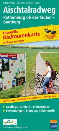 Cover: 9783899207569 | Radwanderkarte Aischtalradweg, Rothenburg ob der Tauber - Bamberg 1...