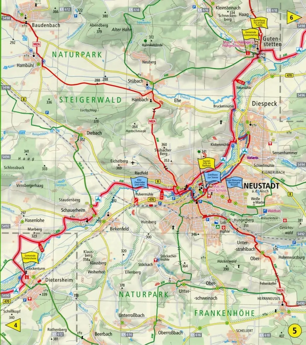 Bild: 9783899207569 | Radwanderkarte Aischtalradweg, Rothenburg ob der Tauber - Bamberg 1...