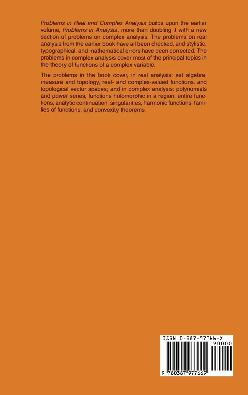 Rückseite: 9780387977669 | Problems in Real and Complex Analysis | Bernard R. Gelbaum | Buch | ix