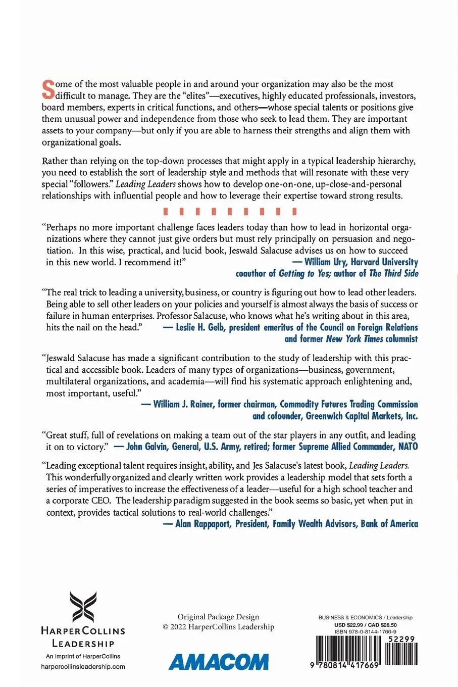 Rückseite: 9780814417669 | Leading Leaders | Jeswald Salacuse | Taschenbuch | Englisch | 2005
