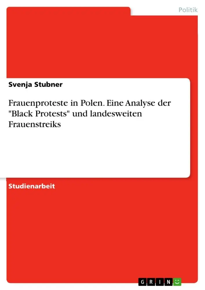 Cover: 9783389037669 | Frauenproteste in Polen. Eine Analyse der "Black Protests" und...