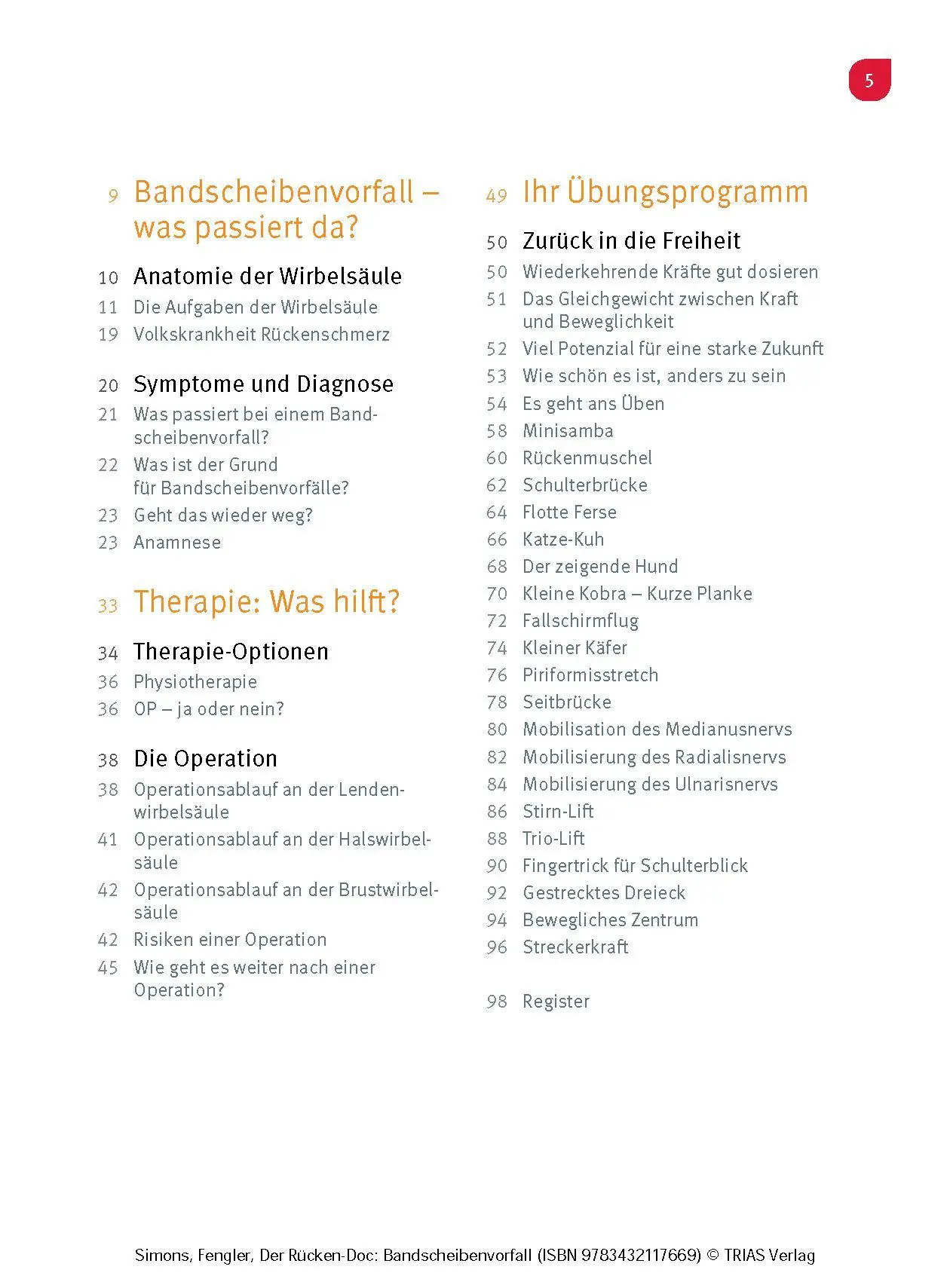 Bild: 9783432117669 | Der Rücken-Doc: Bandscheibenvorfall | Patrick Simons (u. a.) | Buch