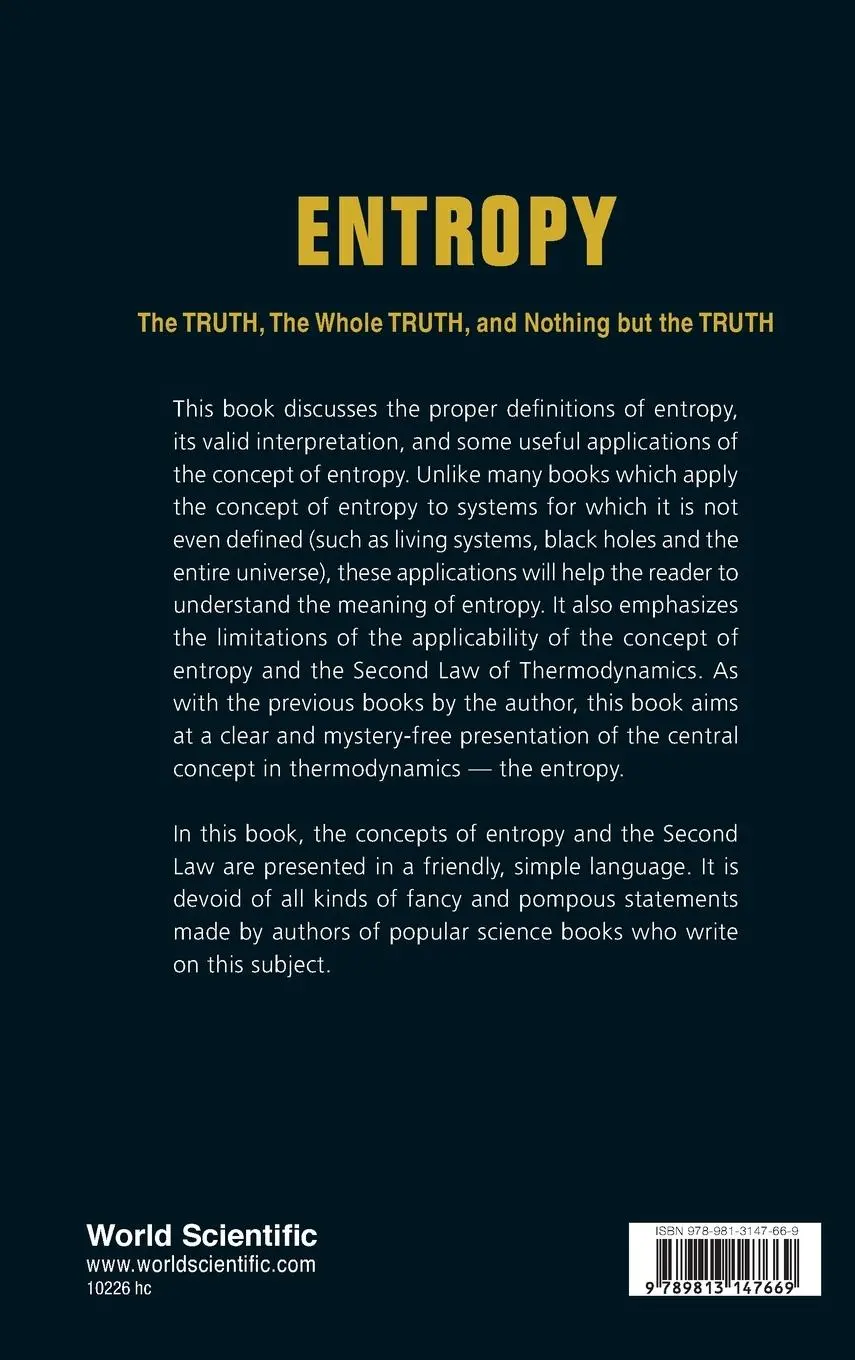 Rückseite: 9789813147669 | ENTROPY | THE TRUTH, THE WHOLE TRUTH, AND NOTHING BUT THE TRUT | Buch