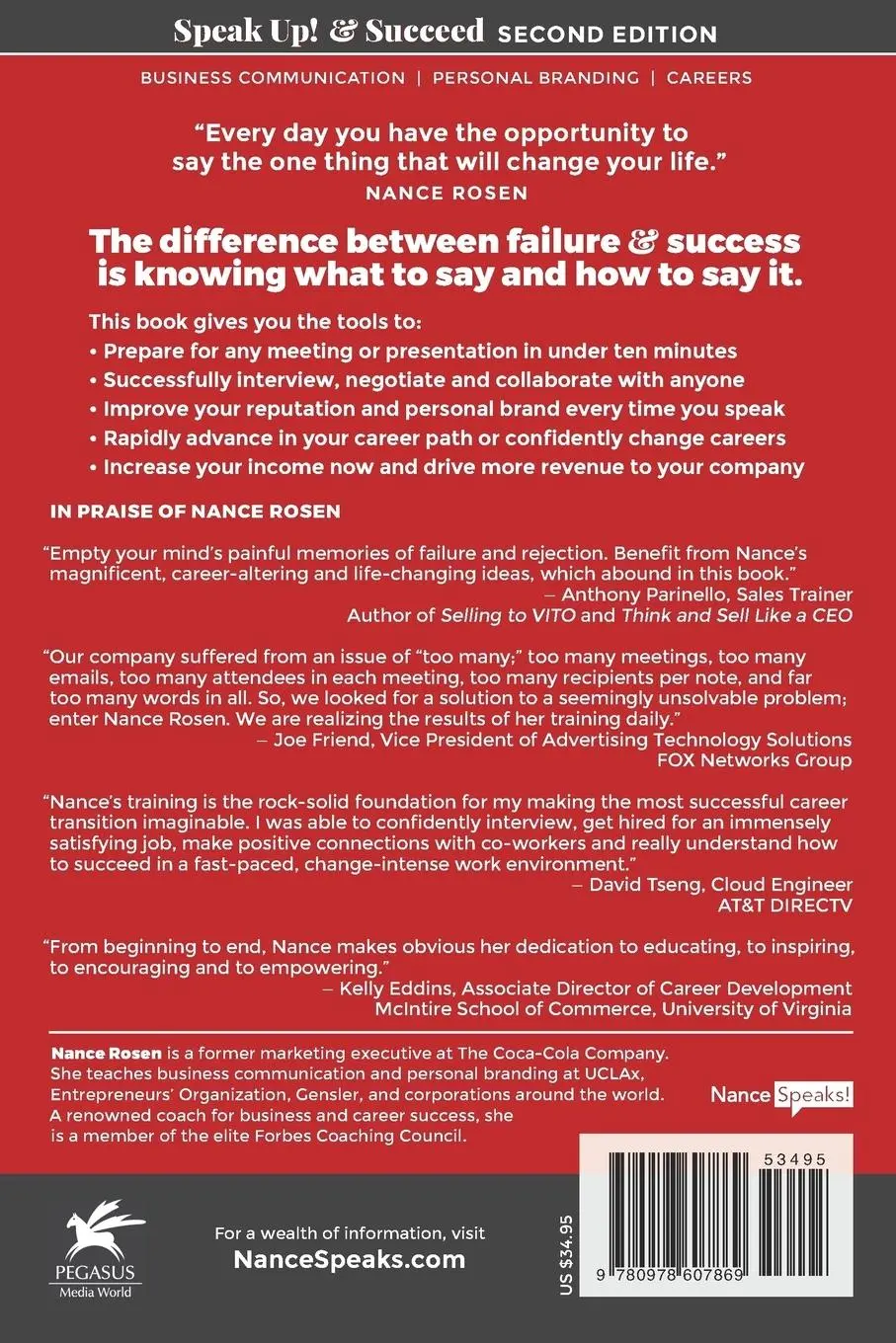 Rückseite: 9780978607869 | Speak Up! &amp; Succeed | Nance Rosen | Taschenbuch | Englisch | 2019
