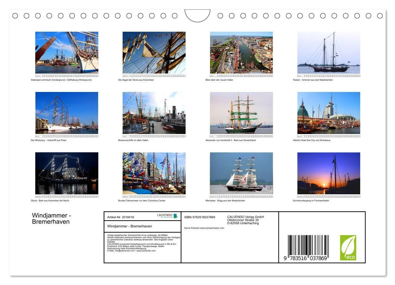 Bild: 9783516037869 | Windjammer - Bremerhaven (Wandkalender 2026 DIN A4 quer), CALVENDO...