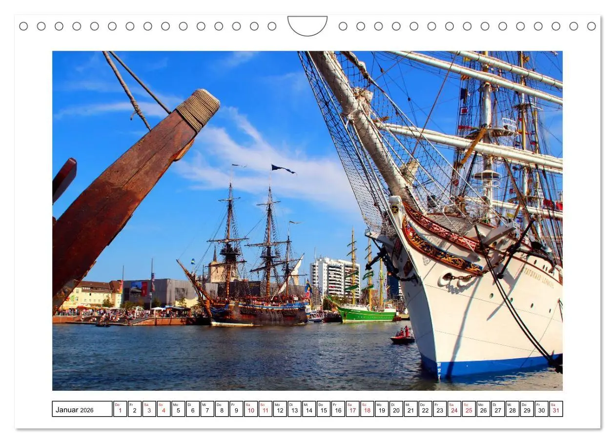 Bild: 9783516037869 | Windjammer - Bremerhaven (Wandkalender 2026 DIN A4 quer), CALVENDO...