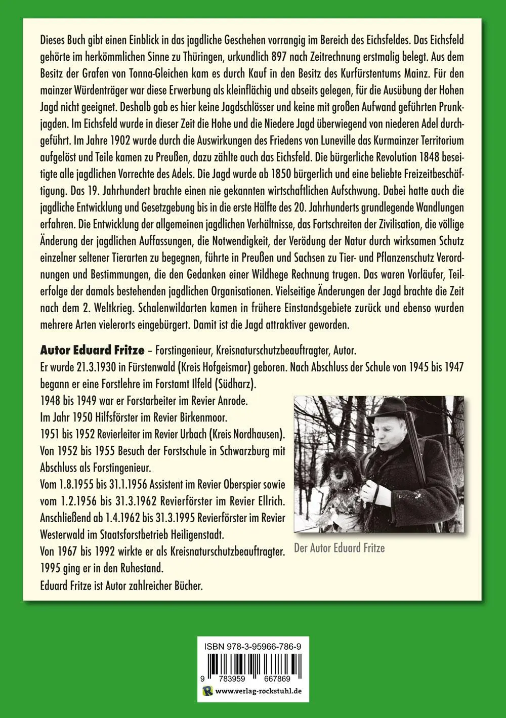 Rückseite: 9783959667869 | Jagd im Obereichsfeld | Eduard Fritze | Buch | 100 S. | Deutsch | 2025
