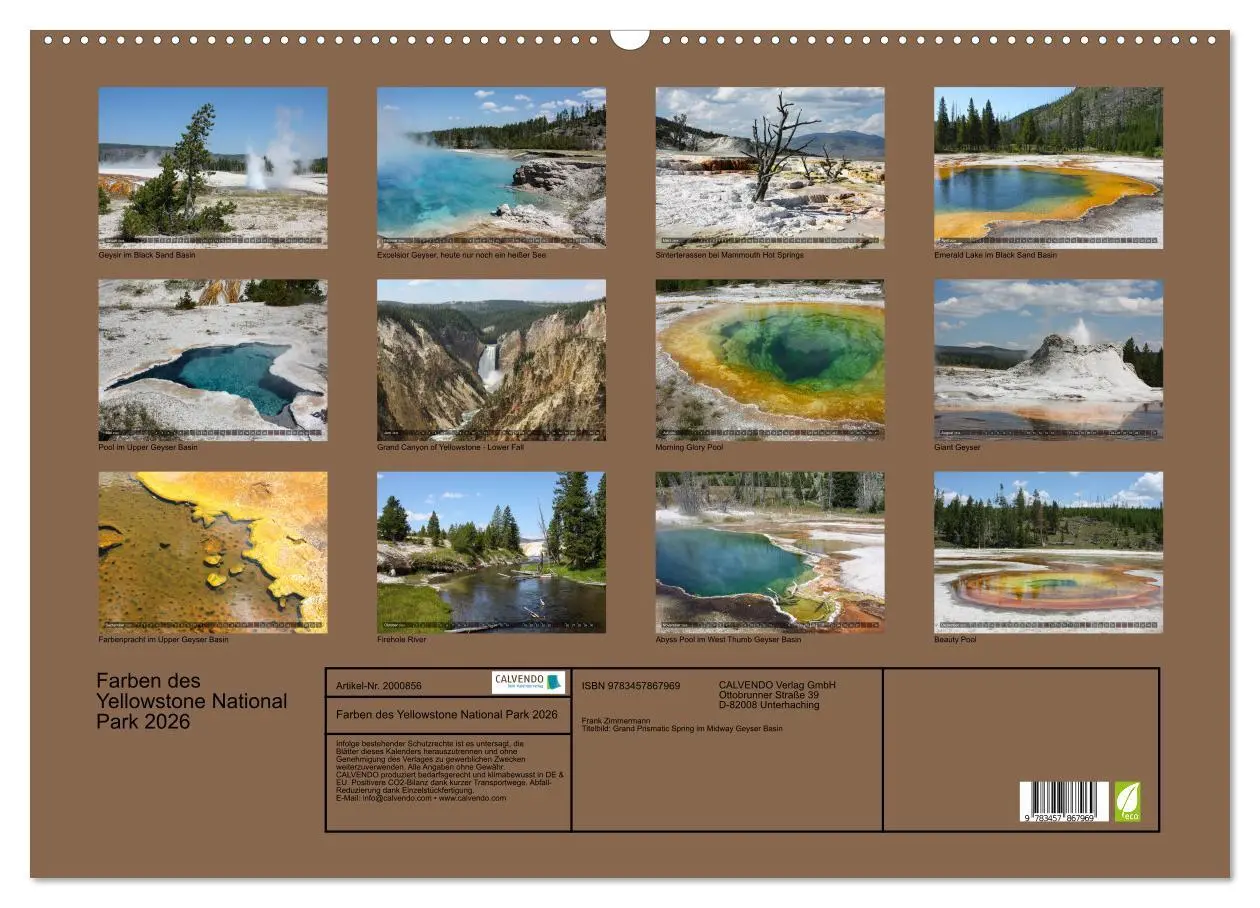Bild: 9783457867969 | Farben des Yellowstone National Park 2026 (Wandkalender 2026 DIN A2...