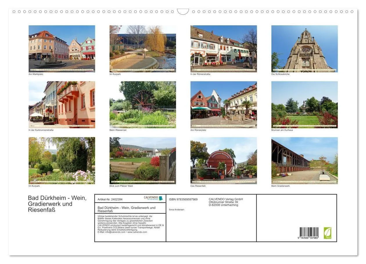 Bild: 9783569597969 | Bad Dürkheim - Wein, Gradierwerk und Riesenfaß (Wandkalender 2027...