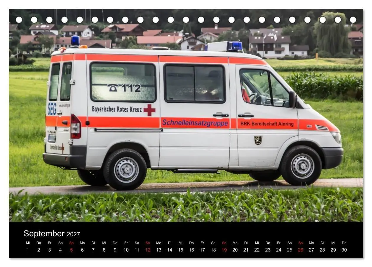Bild: 9783594177969 | Einsatzfahrzeuge - Bayern (Tischkalender 2027 DIN A5 quer),...