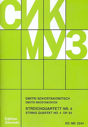 Cover: 9790003017969 | Streichquartett Nr. 4 | Dimitri Shostakovich | Stimmensatz