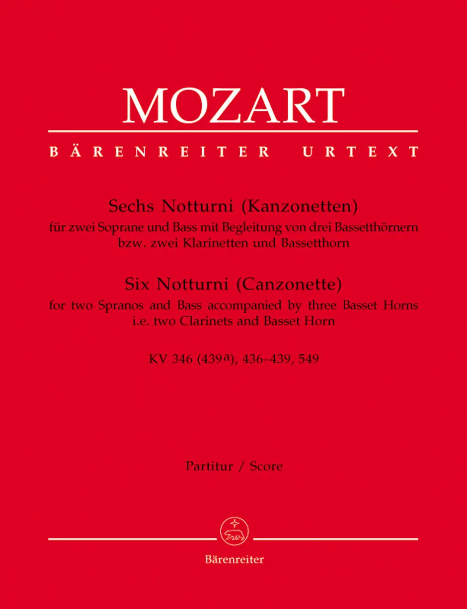 Cover: 9790006467969 | Sechs Notturni (Kanzonetten) KV 346 (439a), 436,437,438,439,549)