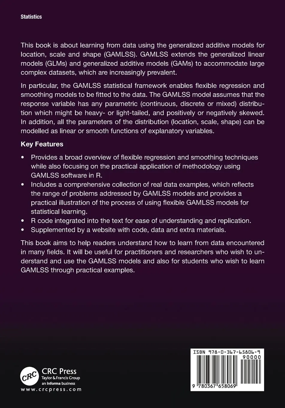 Rückseite: 9780367658069 | Flexible Regression and Smoothing | Using GAMLSS in R | Taschenbuch