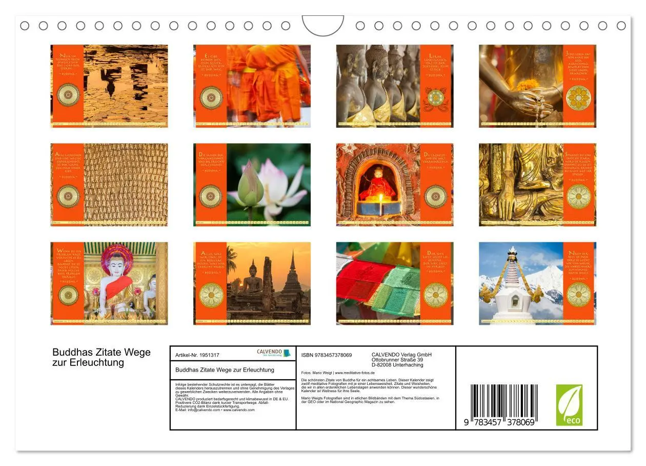 Bild: 9783457378069 | Buddhas Zitate Wege zur Erleuchtung (Wandkalender 2026 DIN A4...