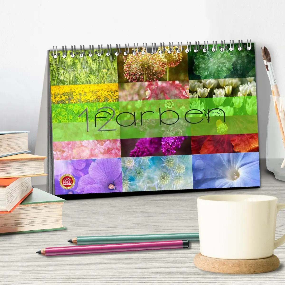 Bild: 9783516228069 | 12 Farben (Tischkalender 2026 DIN A5 quer), CALVENDO Monatskalender