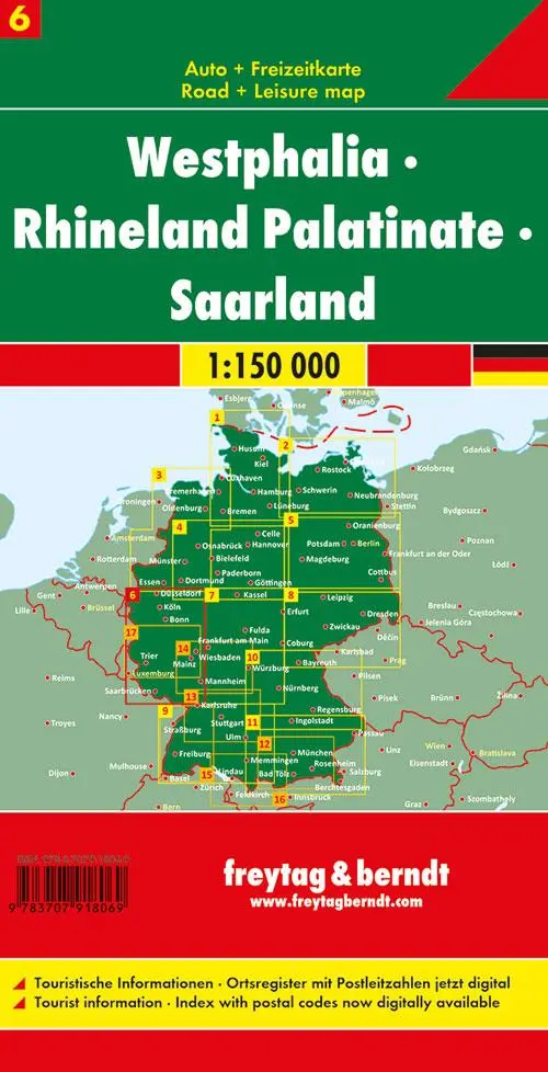 Rückseite: 9783707918069 | Westfalen - Rheinland Pfalz - Saarland, Autokarte 1:150.000, Blatt 6