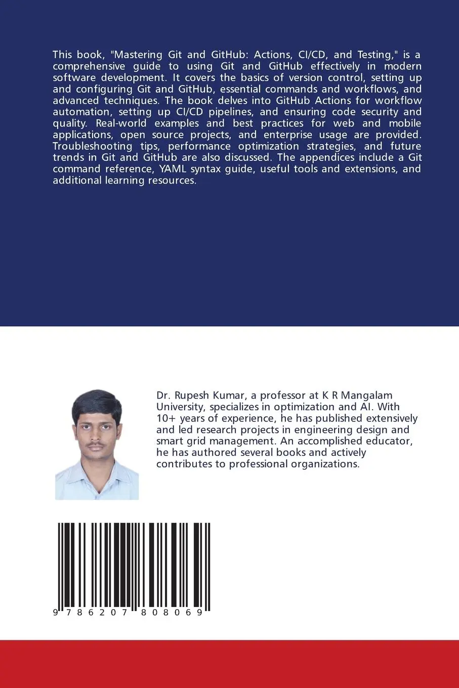 Rückseite: 9786207808069 | Mastering Git and GitHub: Actions, CI/CD, and Testing | Tipu (u. a.)