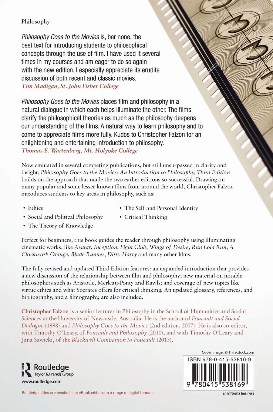 Rückseite: 9780415538169 | Philosophy Goes to the Movies | An Introduction to Philosophy | Falzon