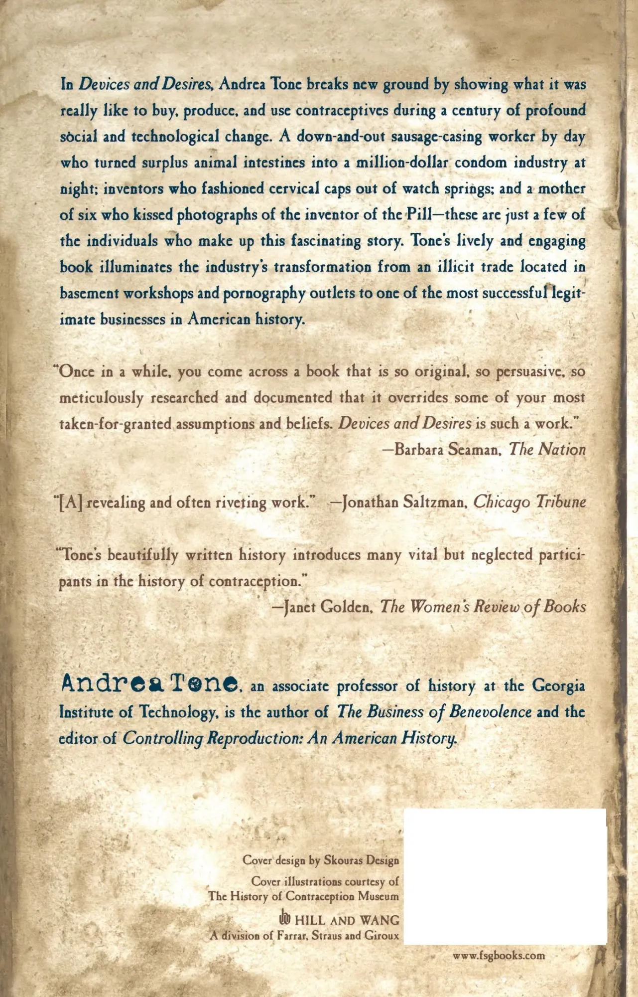 Rückseite: 9780809038169 | Devices and Desires | A History of Contraceptives in America | Tone