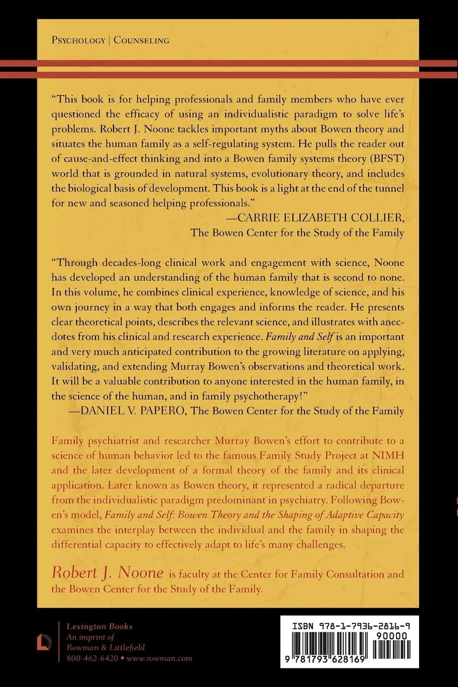 Rückseite: 9781793628169 | Family and Self | Bowen Theory and the Shaping of Adaptive Capacity