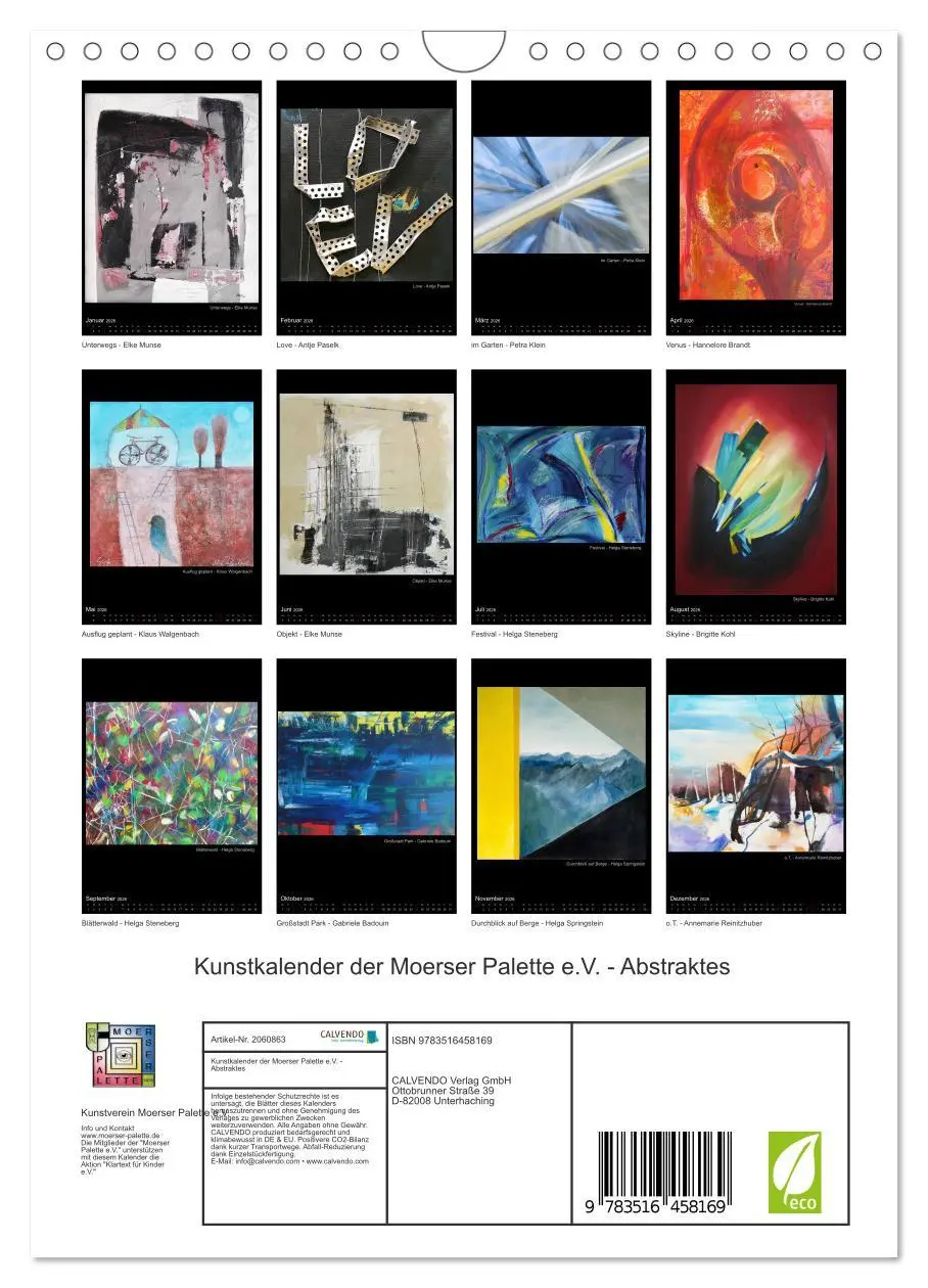Bild: 9783516458169 | Kunstkalender der Moerser Palette e.V. - Abstraktes (Wandkalender...