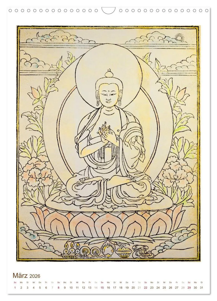 Bild: 9783516448269 | Mit Buddha durchs Jahr: historische Zeichnungen (Wandkalender 2026...